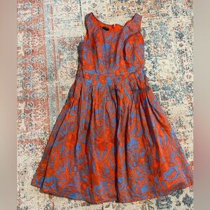 Talbots sleeveless cotton a-line floral print dress